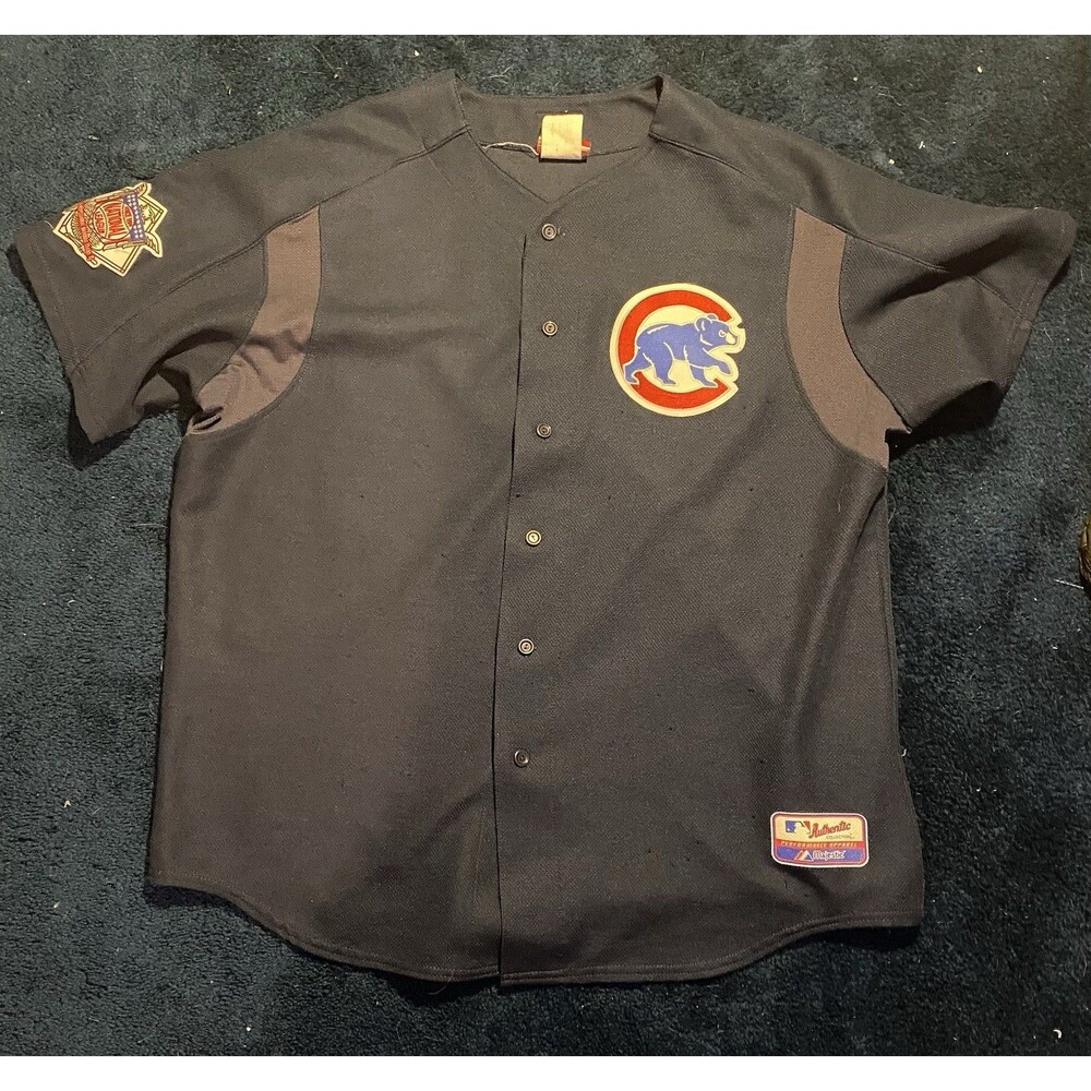 Vintage Chicago Cubs Navy Jersey Stitched Men XXL Majestic Authentic Collection